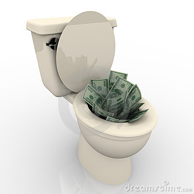 toilet-flush-moneyflushing-money-down-toilet-xqrcsdic